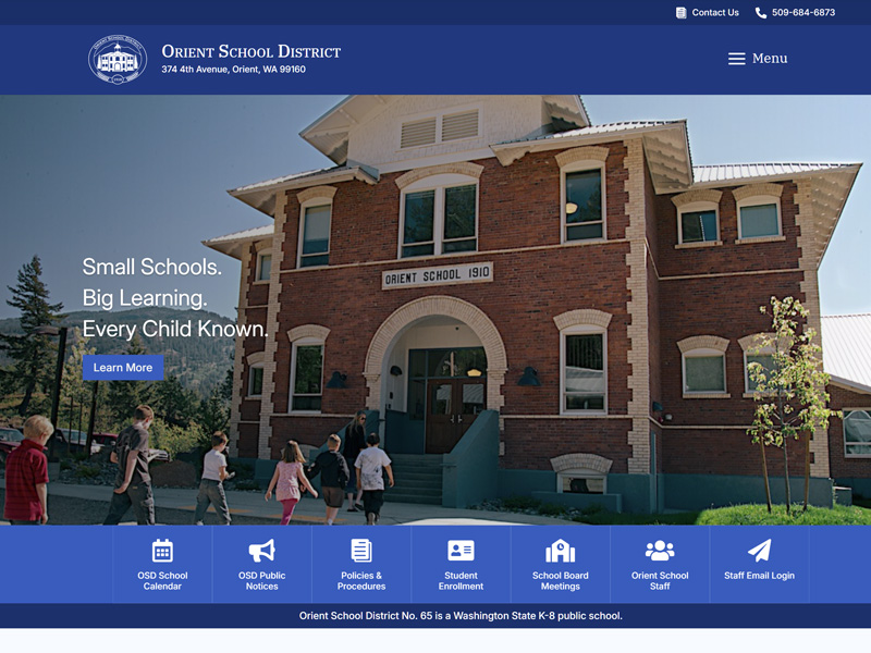 Orient School District Website Image